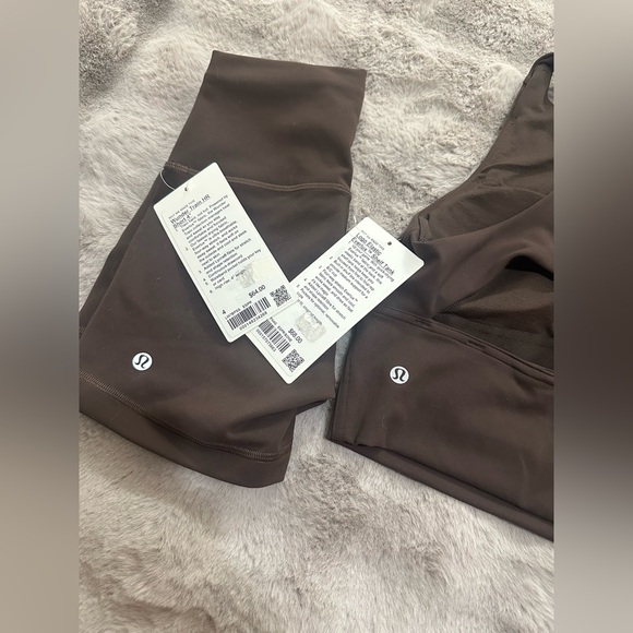 NWT Lululemon Logo Tank& Wunder Train HR Short 4”  Size 4 Espresso Bundle - Picture 2 of 4